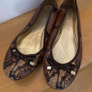 Size 11 Coach snakeskin flats